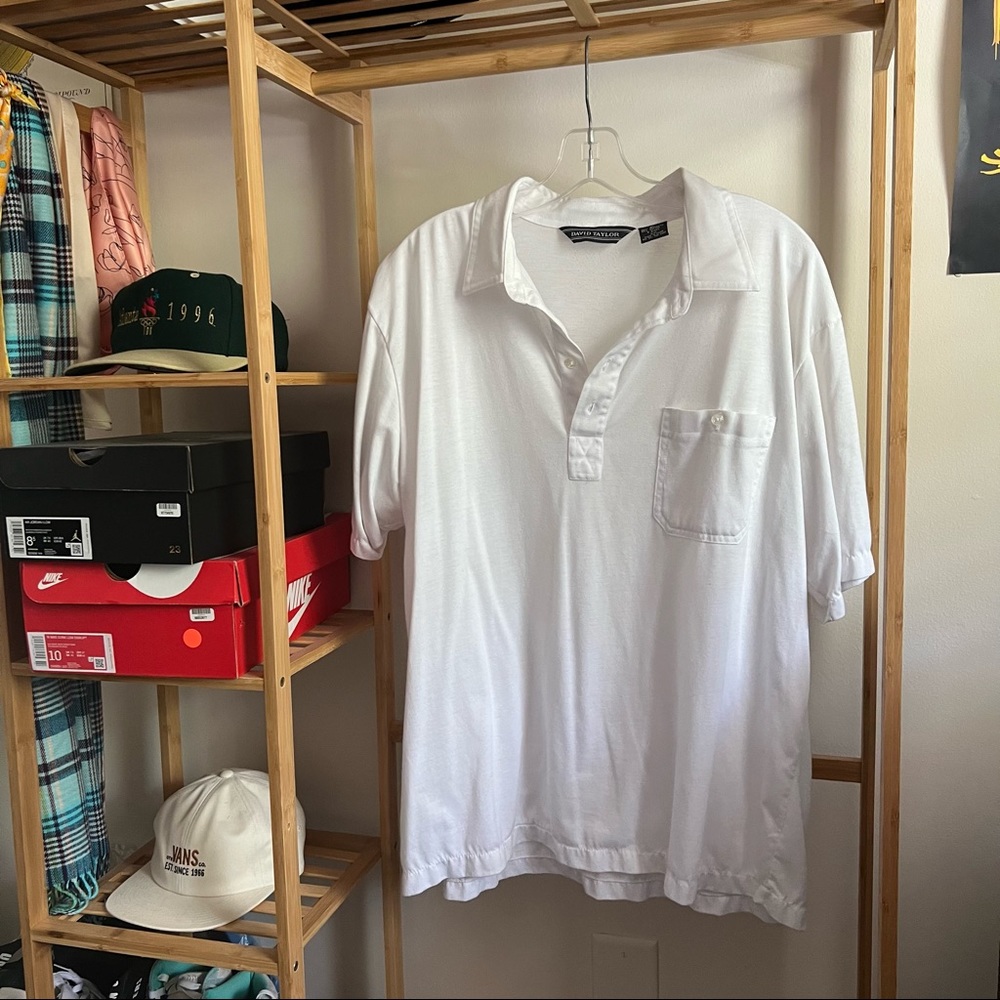 casual white buttoned top
